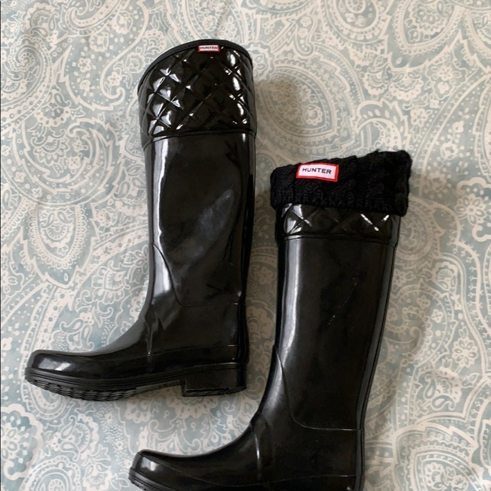Hunter boots with socks